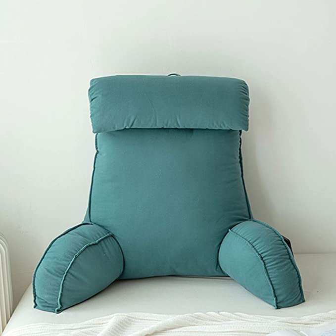 Photo d'un coussin de lecture avec accoudoirs bleu | vercart coussin de lecture oreiller
